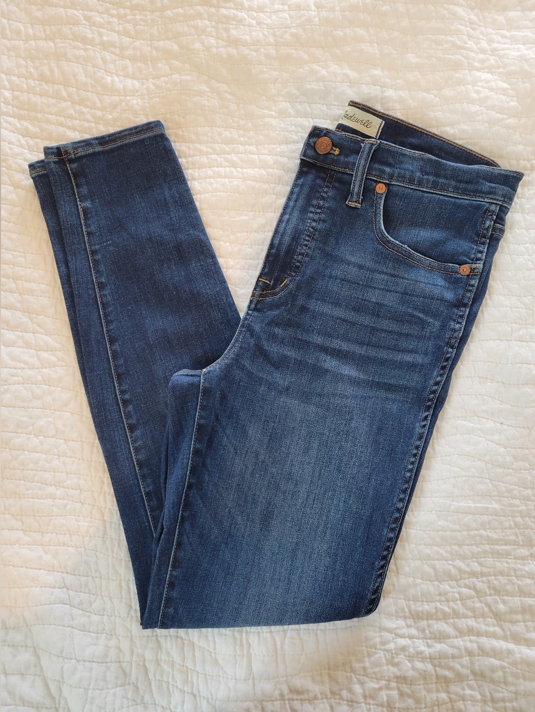 Madewell High Rise Skinny Jeans In Dark Indigo Wash
